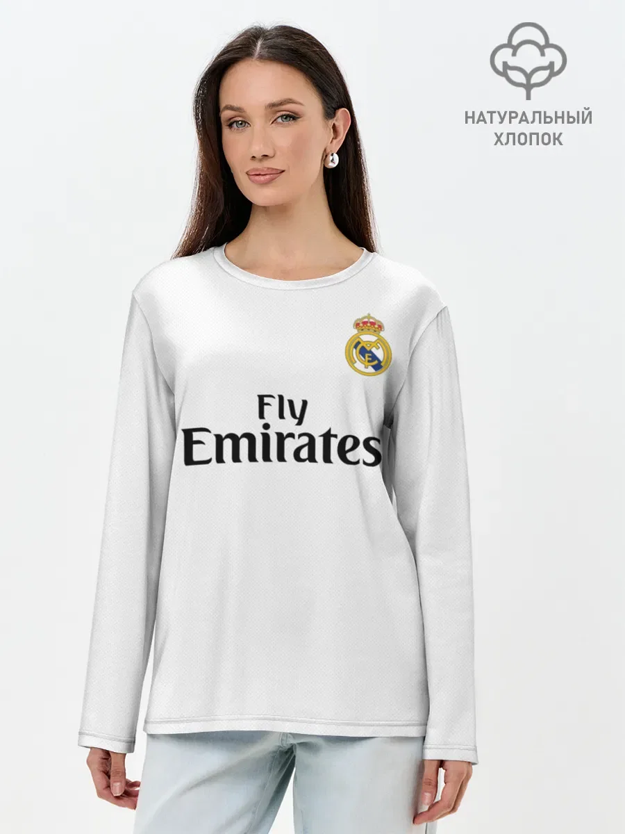 хлопковый лонгслив «Ramos home 18-19» — мерч купить — принт крупно