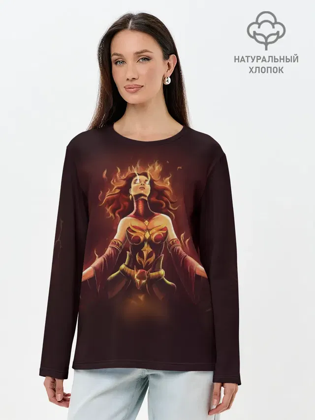 Лонгслив женский с принтом «Dota2 — Dota 2 Lina»