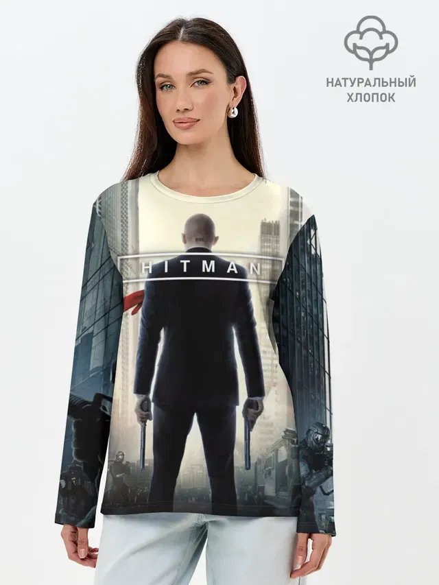 Лонгслив женский с принтом «Hitman — Hitman _5»
