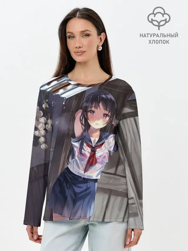 Лонгслив женский. Хлопок