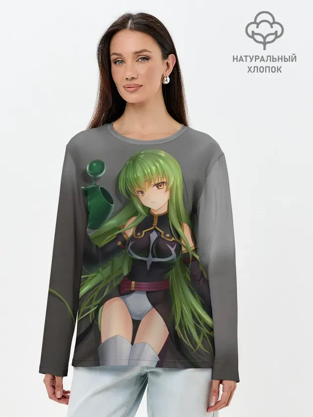 Лонгслив женский с принтом «Code Geass — Code Geass art gray»