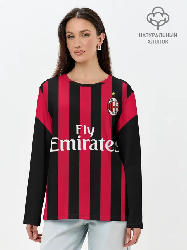 Лонгслив женский с принтом «Милан — Milan home 18-19»