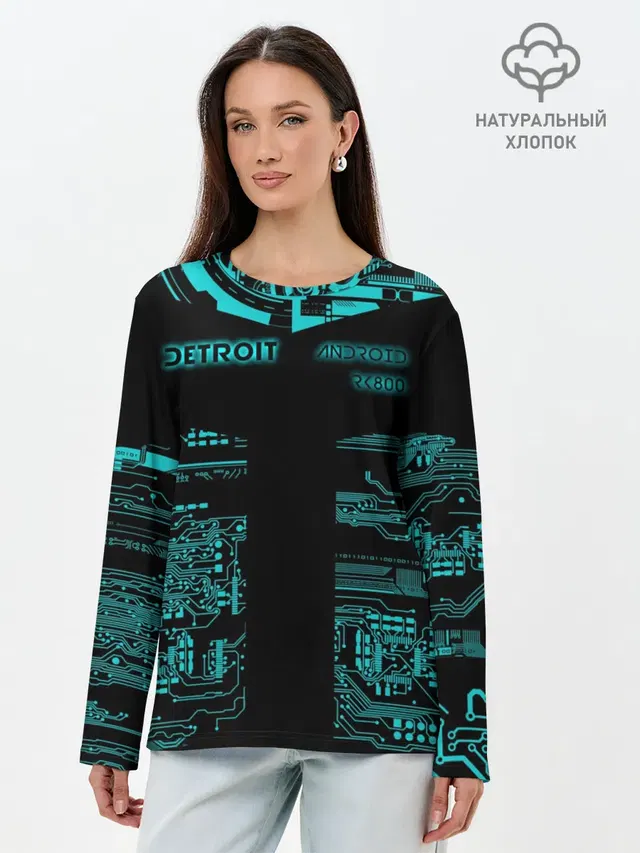 Лонгслив женский с принтом «Detroit Become Human»