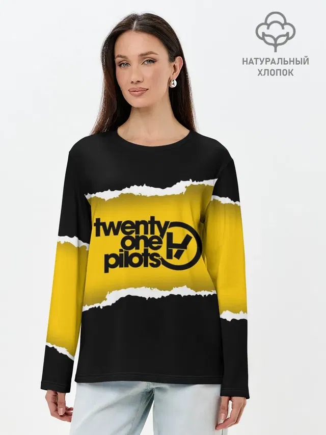 Лонгслив женский с принтом «Torn paper»