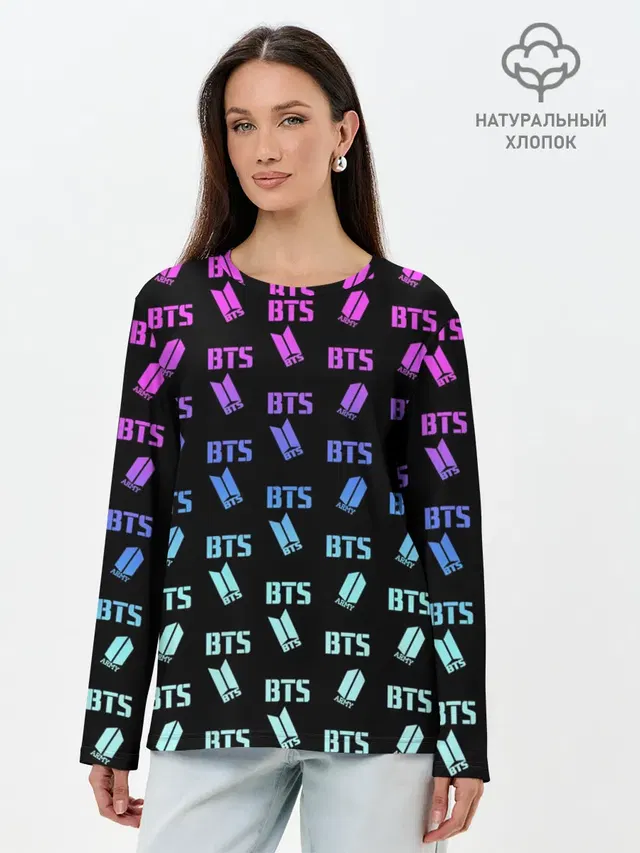 Лонгслив женский. Хлопок