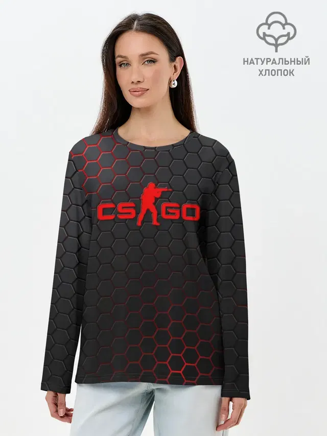 Лонгслив женский. Хлопок