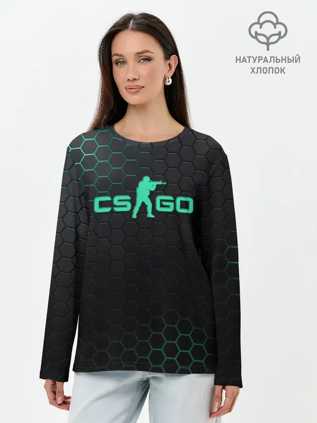 Лонгслив женский. Хлопок