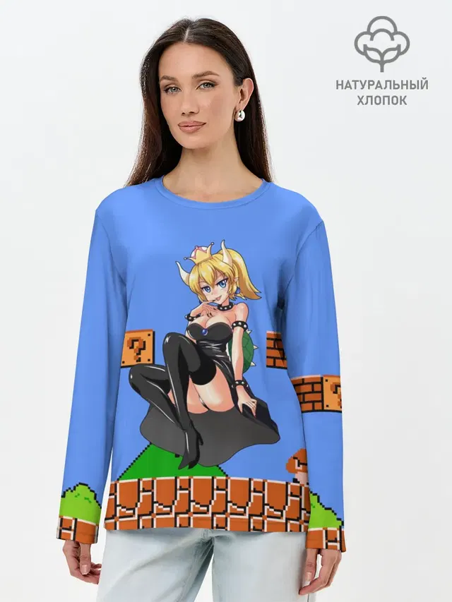 Лонгслив женский с принтом «Bowsette»