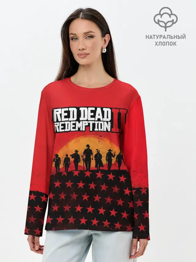 Лонгслив женский с принтом «Western — Red Dead Redemption 2»