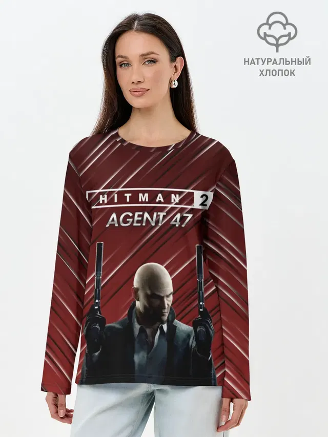 Лонгслив женский с принтом «Hitman — Hitman 2 #2»