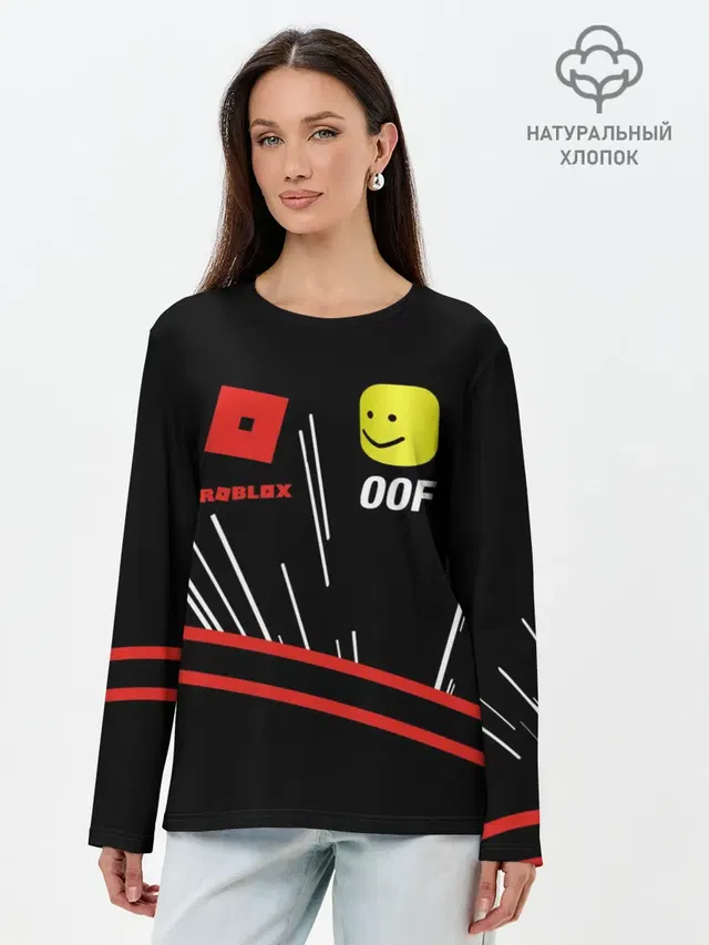 Лонгслив женский с принтом «Роблокс — Roblox OOF Meme»