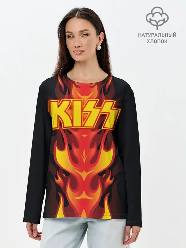 Лонгслив женский с принтом «Kiss»