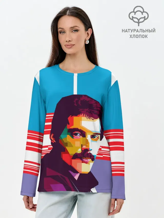 Лонгслив женский. Хлопок