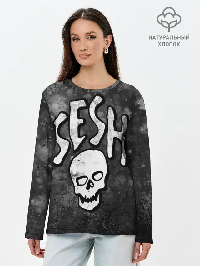 Лонгслив женский с принтом «Bones — SESH Team»