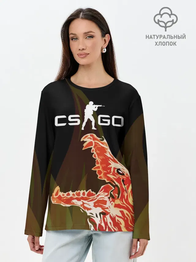 Лонгслив женский. Хлопок