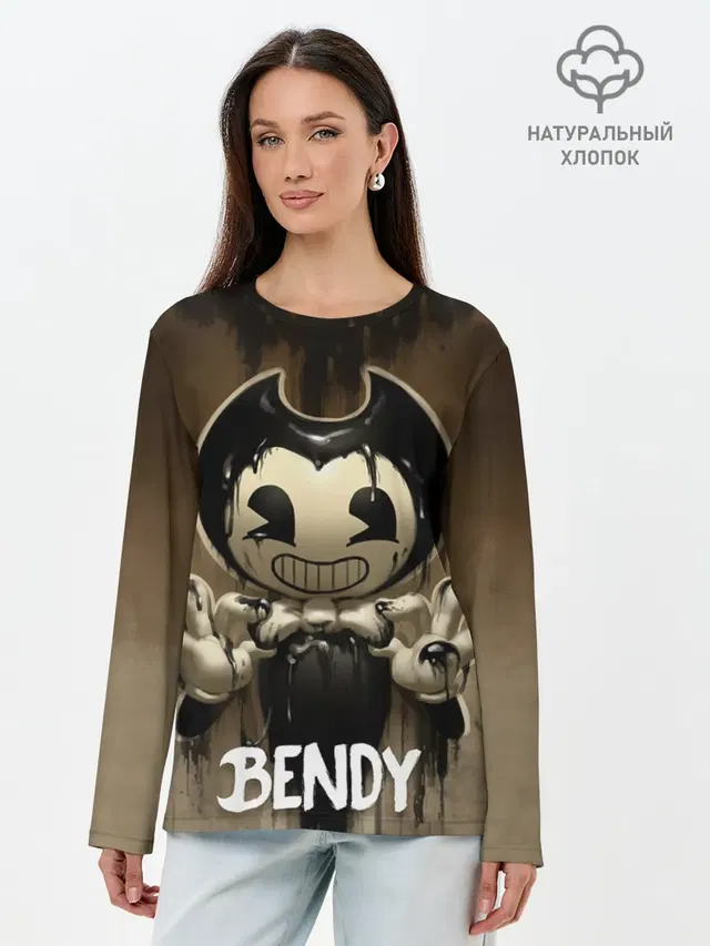 Лонгслив женский с принтом «Bendy and the ink machine — Bendy»