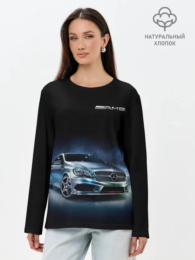 Лонгслив женский с принтом «Merсedes — Mercedes AMG»