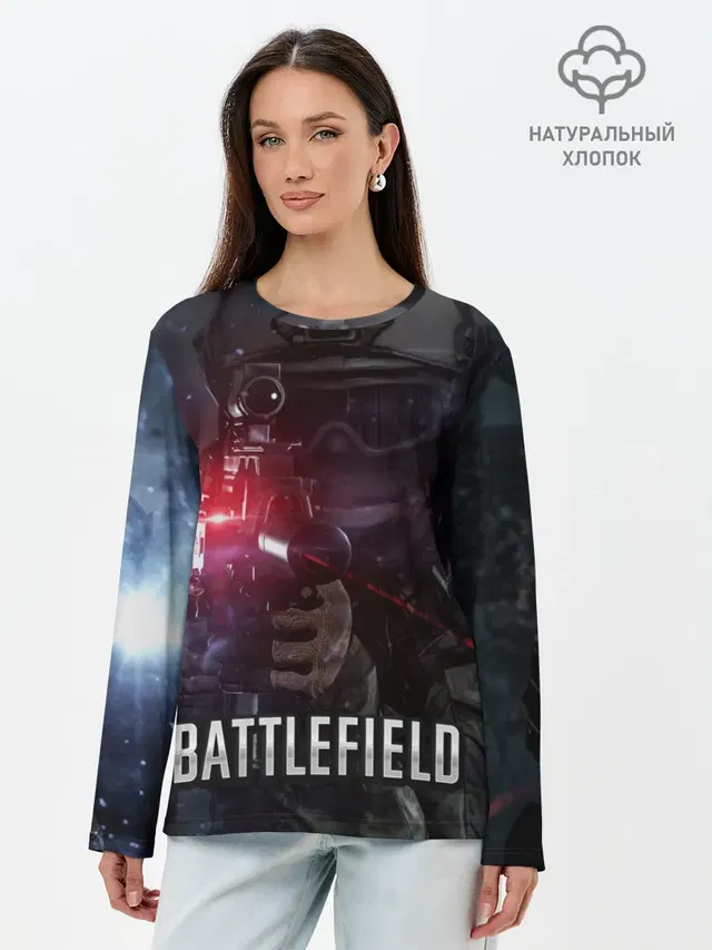 Лонгслив женский с принтом «BATTLEFIELD»