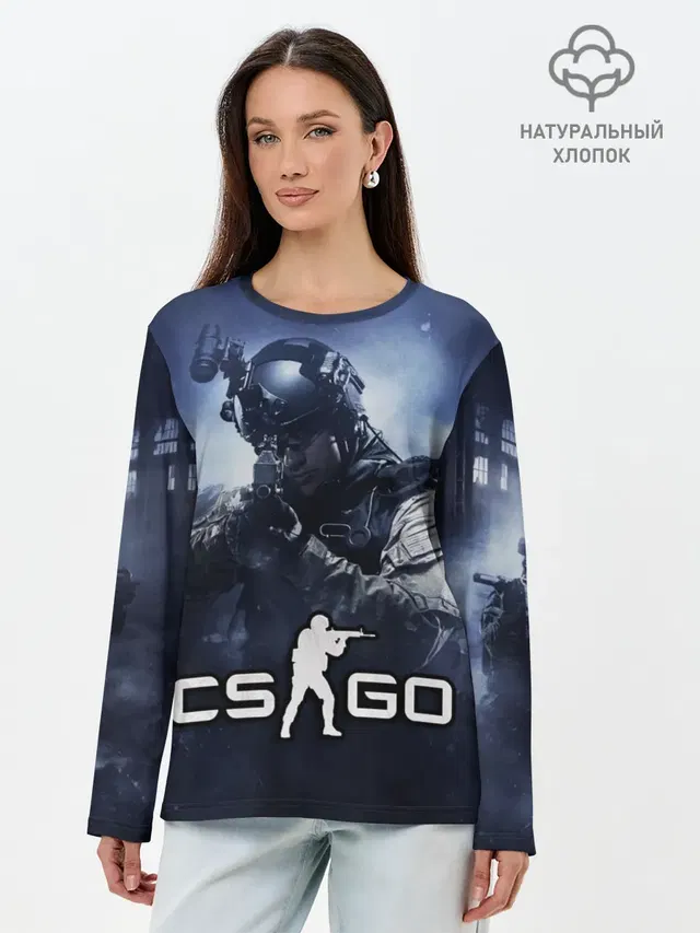 Лонгслив женский. Хлопок