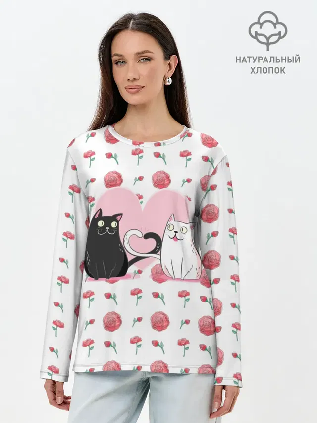 Лонгслив женский. Хлопок