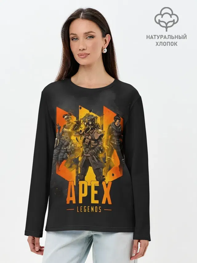 Лонгслив женский с принтом «Королевская битва — Apex legends»