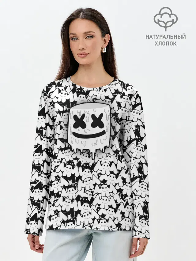 Лонгслив женский с принтом «Marshmello»