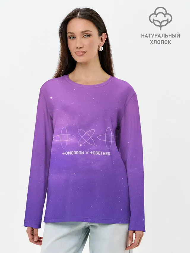 Лонгслив женский с принтом «TXT — TOMORROW X TOGETHER»