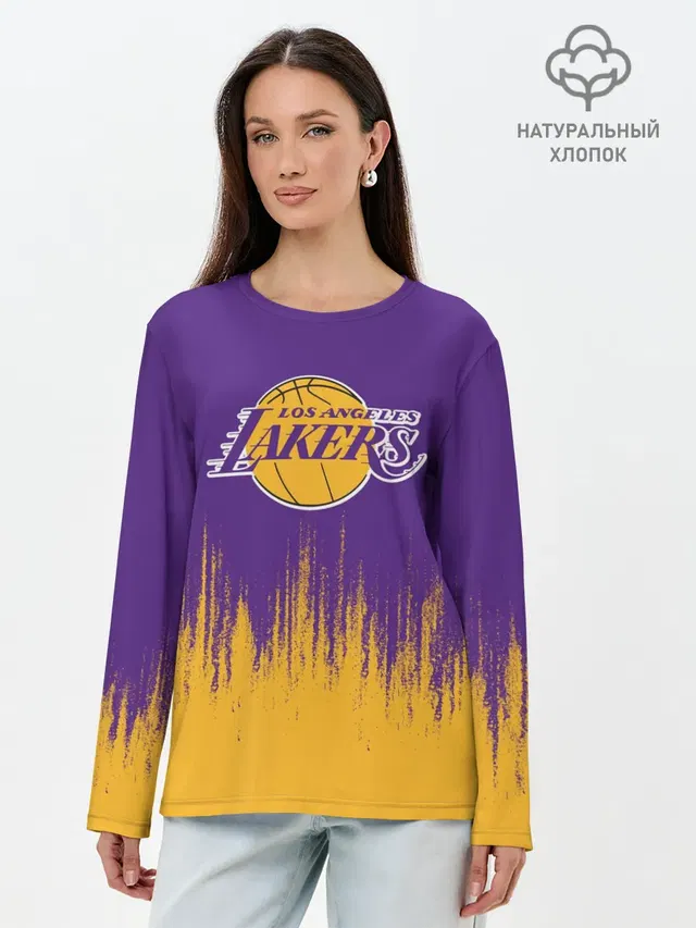 Лонгслив женский с принтом «Лейкерс — LA LAKERS»