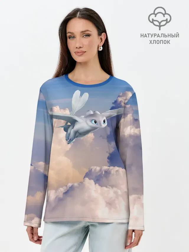 Лонгслив женский. Хлопок