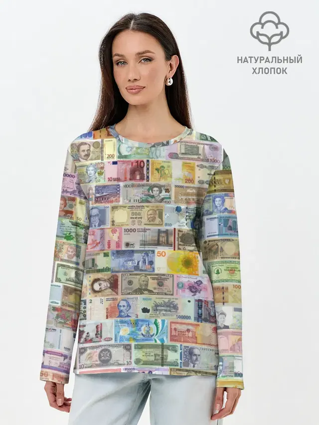 Лонгслив женский. Хлопок