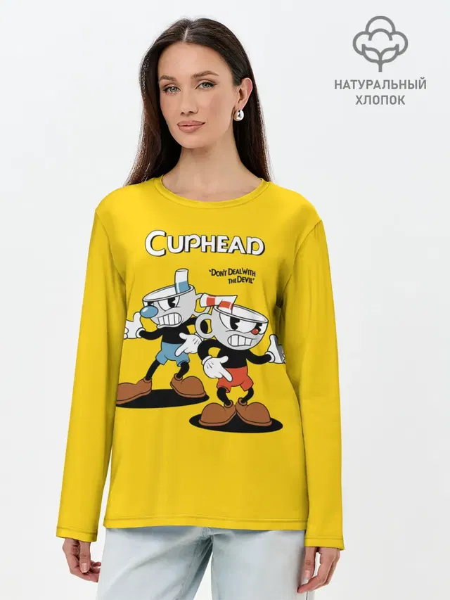 Лонгслив женский с принтом «Cuphead»
