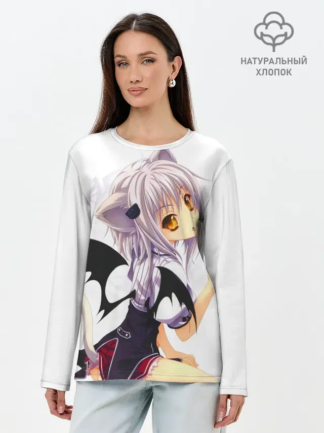 Лонгслив женский с принтом «Демоны старшей школы — High School DxD, Конэко»