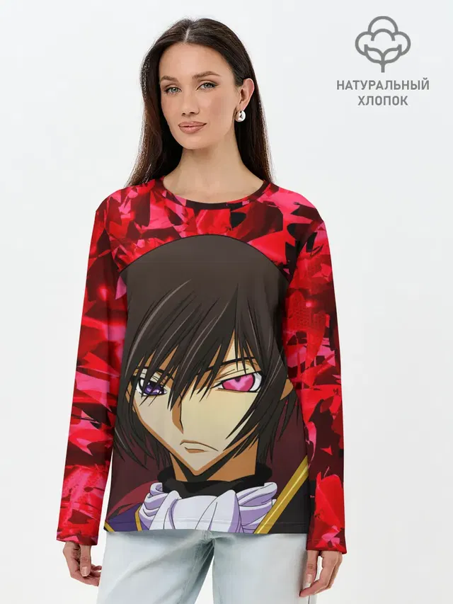 Лонгслив женский с принтом «Code Geass — GODE GEASS textured»