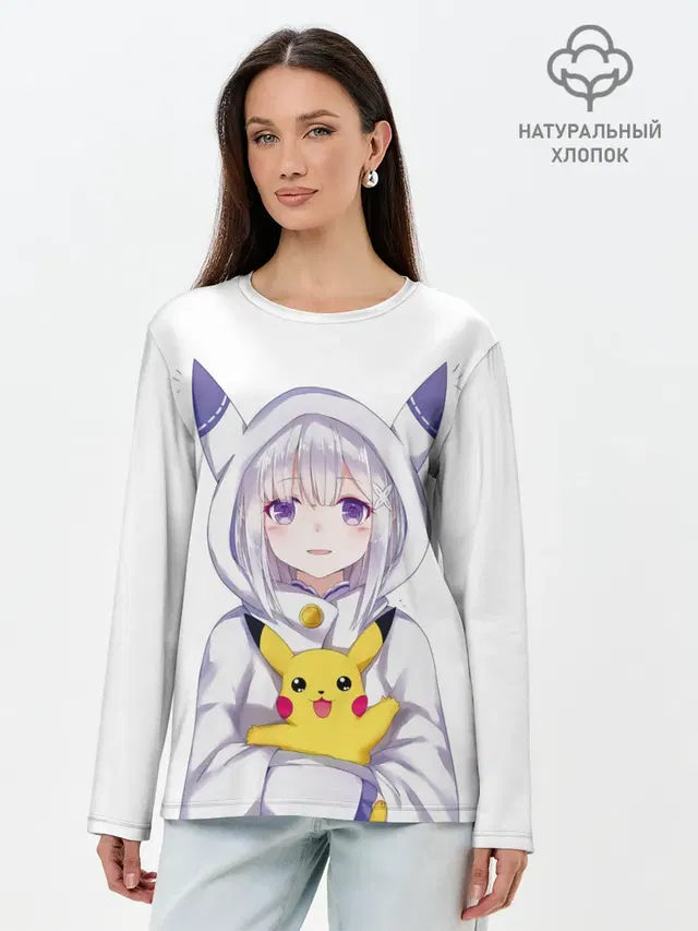 Лонгслив женский с принтом «Покемоны — My Pika»
