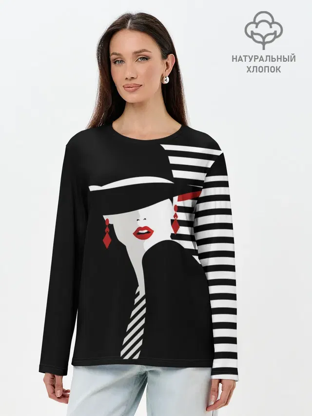 Лонгслив женский с принтом «Искусство — Fashion»