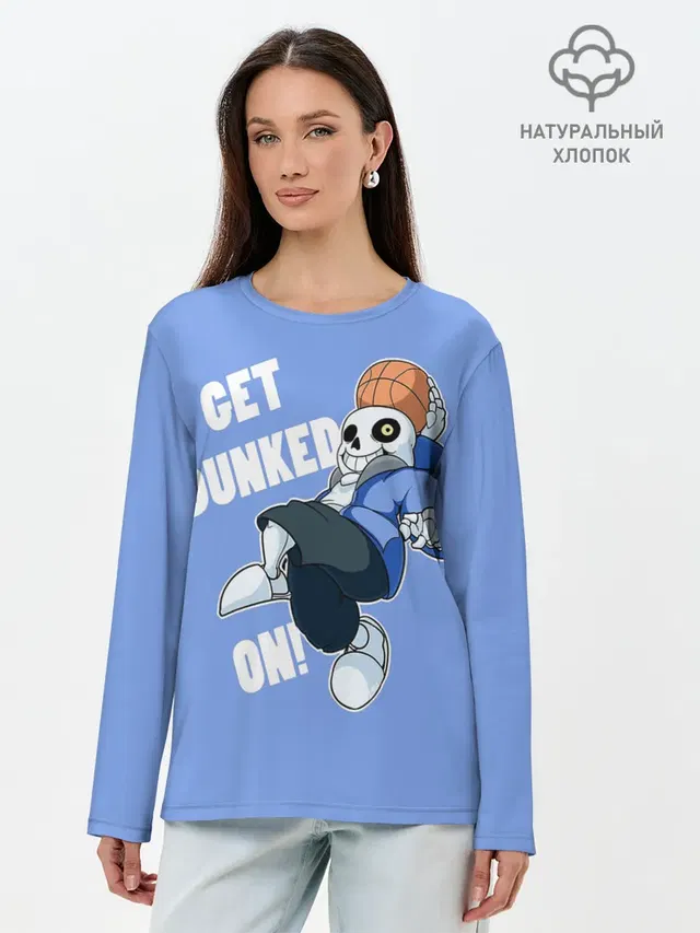 Лонгслив женский с принтом «GET Dunked»