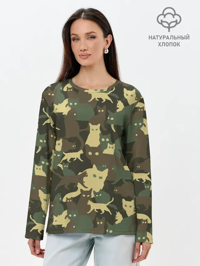 Лонгслив женский. Хлопок
