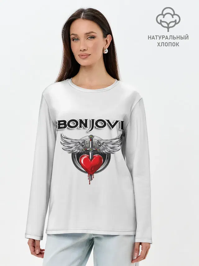 Лонгслив женский с принтом «Bon Jovi»