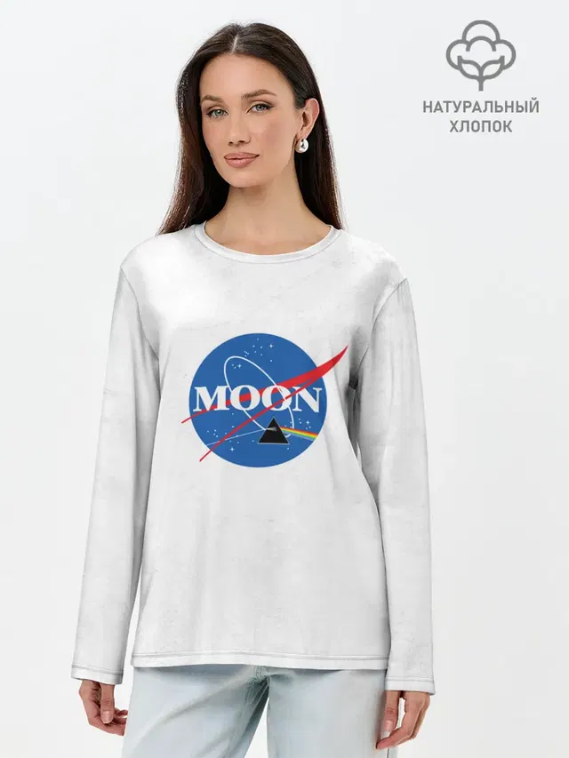 Лонгслив женский с принтом «Pink Floyd — Moon Pink Floyd»
