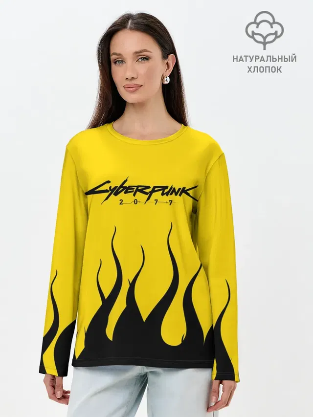 Лонгслив женский. Хлопок