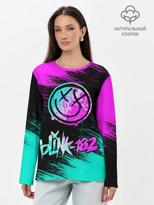 Лонгслив женский с принтом «Blink 182»