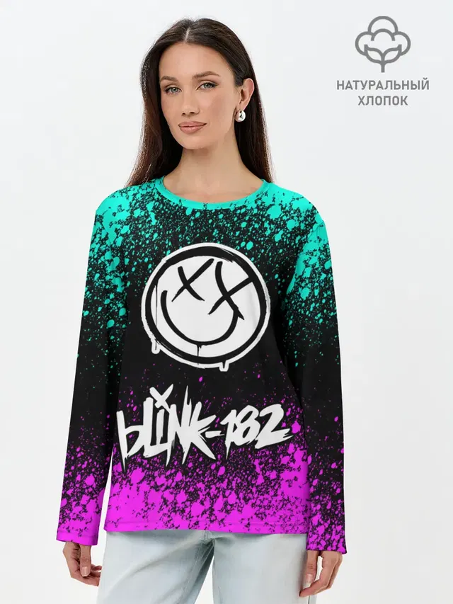 Лонгслив женский с принтом «Blink 182»