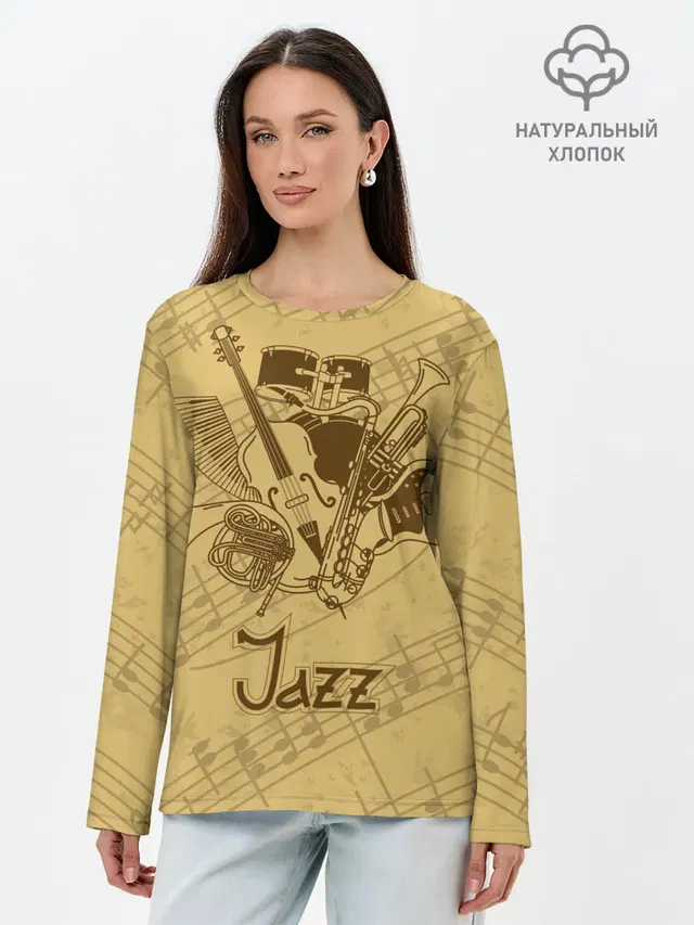 Лонгслив женский с принтом «Jazz»