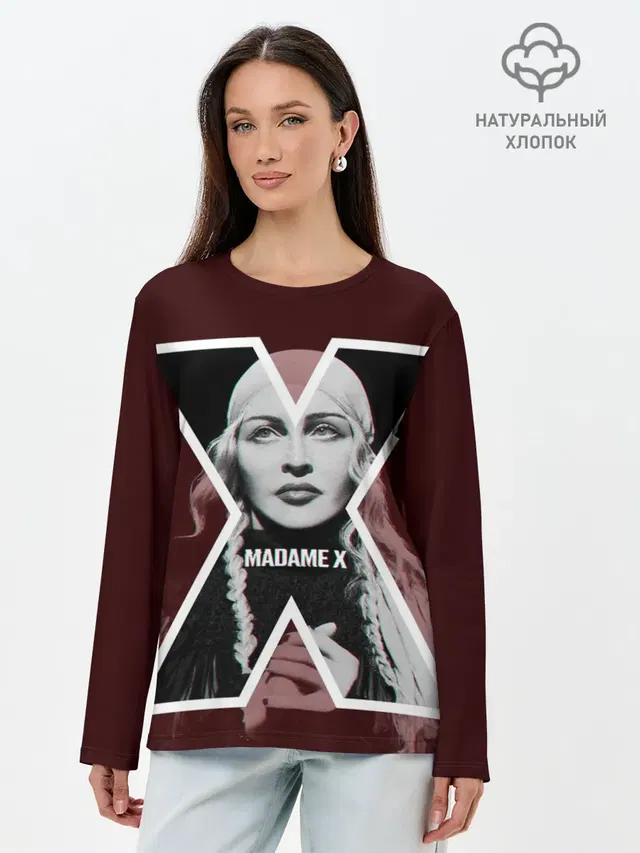 Лонгслив женский с принтом «Поп музыка и R&B — MADAMEX»