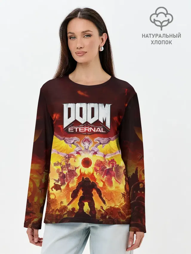 Лонгслив женский с принтом «Дум — DOOM Eternal»