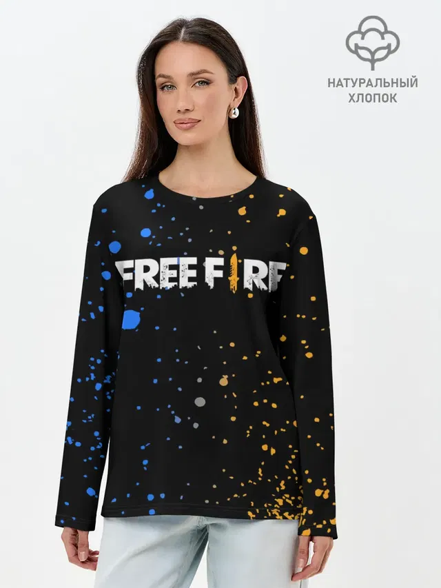 Лонгслив женский с принтом «Фри Файер — FREE FIRE»