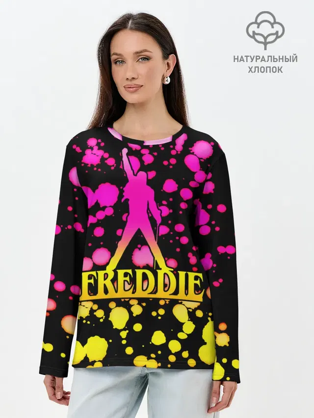 Лонгслив женский с принтом «Квин — Freddie»