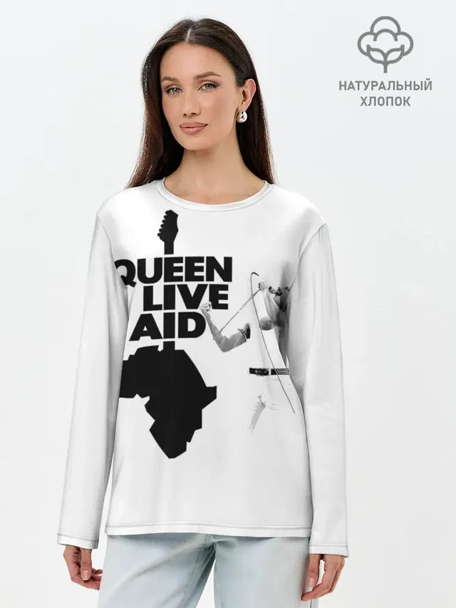 Лонгслив женский с принтом «Queen LIVE AID»