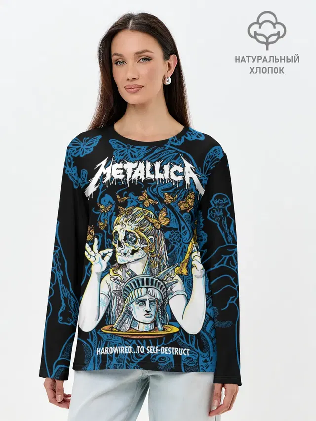 Лонгслив женский с принтом «Metallica»