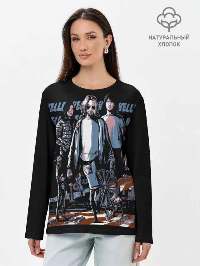 Лонгслив женский с принтом «Kurt Cobain — Nirvana»
